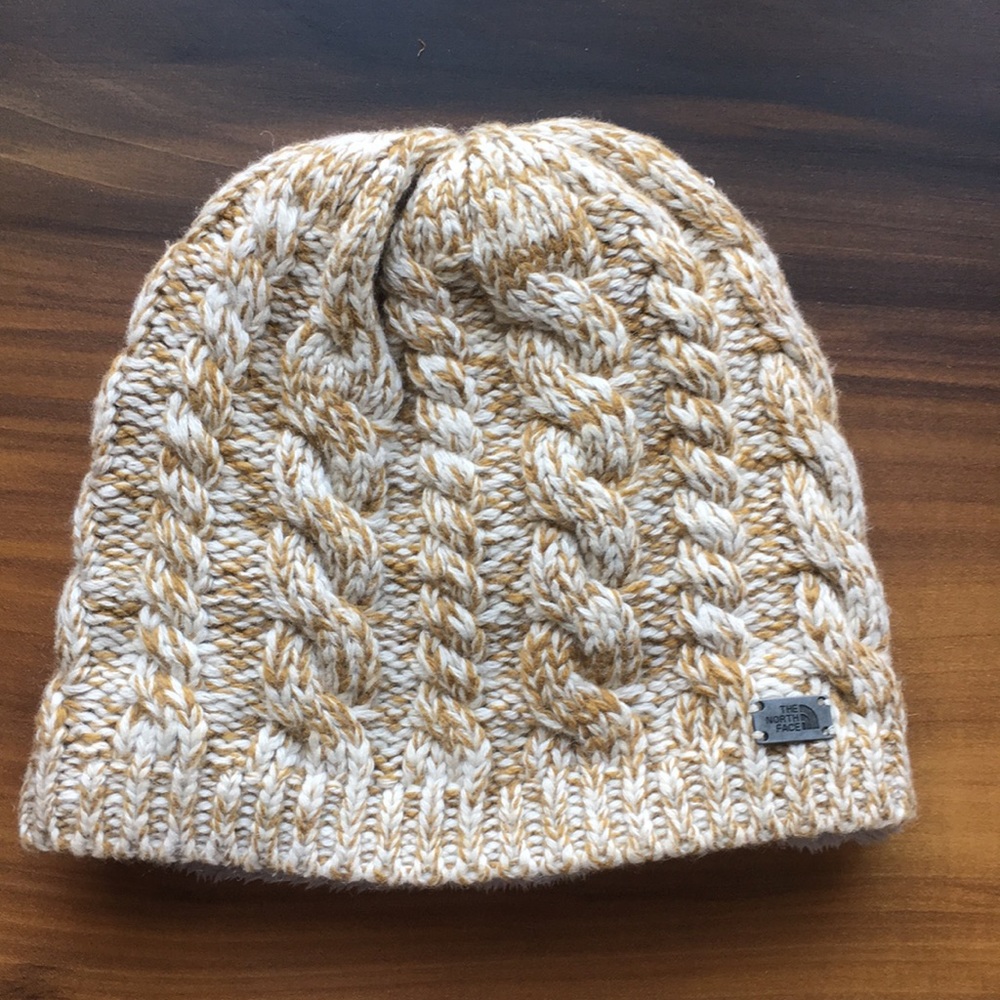 North Face fleece lined hat, beanie, one size